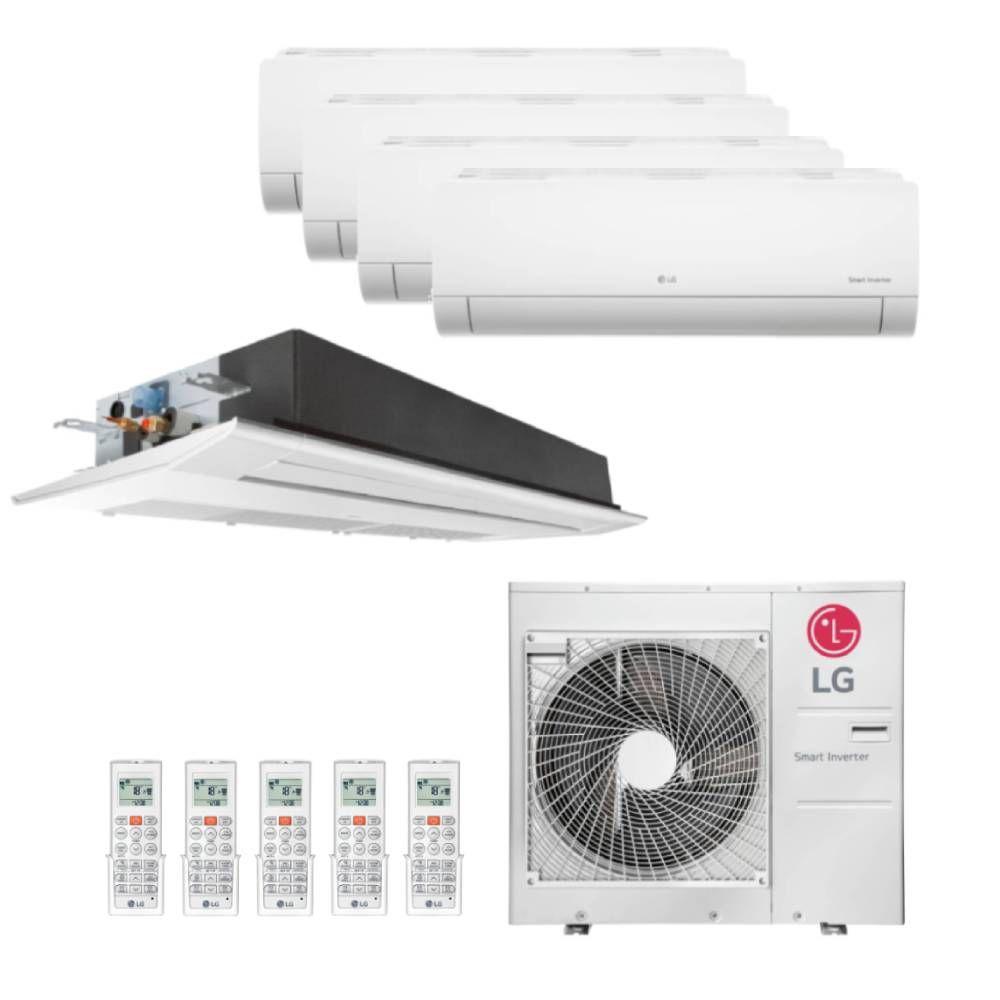Encontraproduto.com.br - Ar Condicionado Multi Split Penta Split Inverter LG 48000 BTUs (1x18000 1 via + 1x18000 + 1x12000 + 2x9000) Quente/Frio 220V