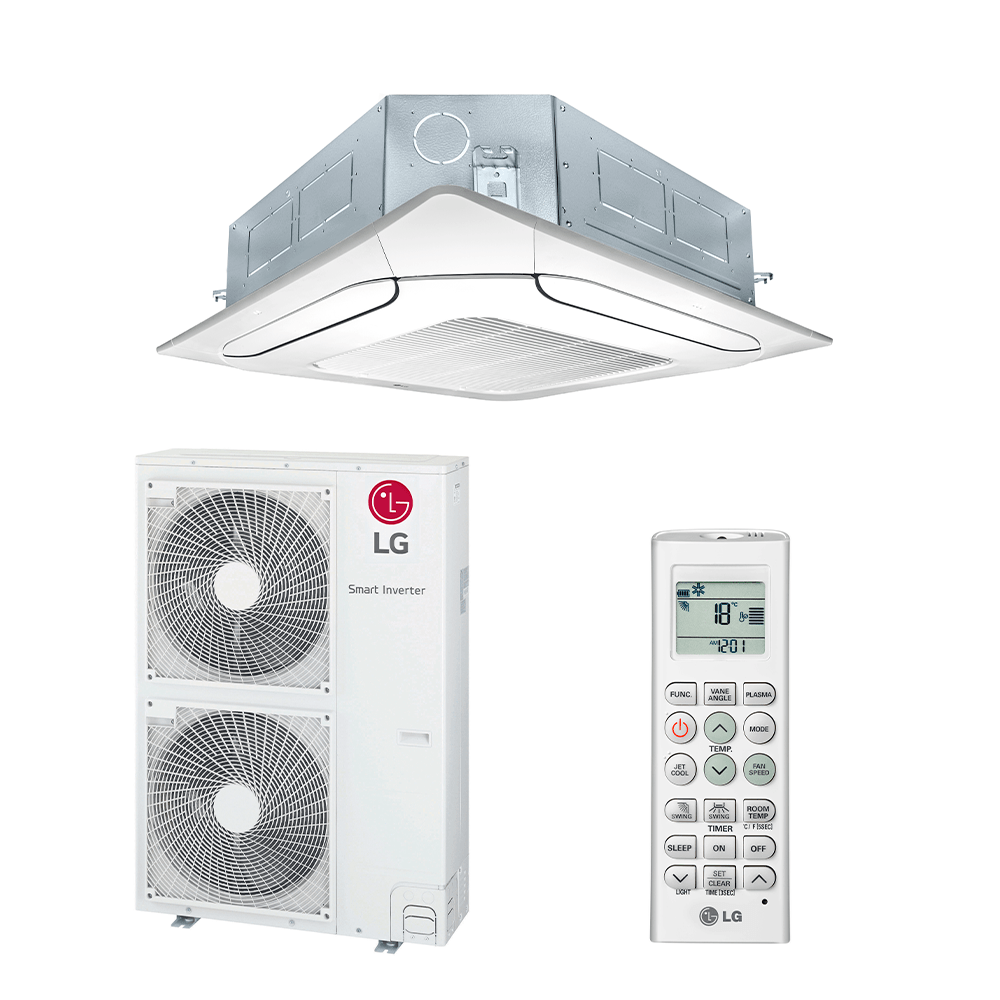 Encontraproduto.com.br - Ar Condicionado Split Cassete 4 Vias Inverter LG 47000 BTU/h Quente e Frio Monofásico ATNW48GMLP1.ANWZBR1 – 220 Volts