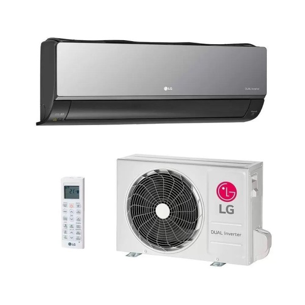 Encontraproduto.com.br - Ar Condicionado Split LG Hi Wall Inverter Voice Artcool UV Nano +AI 24.000 BTU/h Quente e Frio Bifásico Cinza Escuro Espelhado S3-W24K2R7A - 220V