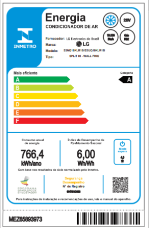 Encontraproduto.com.br - Ar Condicionado Split Hi Wall Inverter LG Artcool 18000 BTU/h Frio S3-Q18KLR1B – 220 Volts