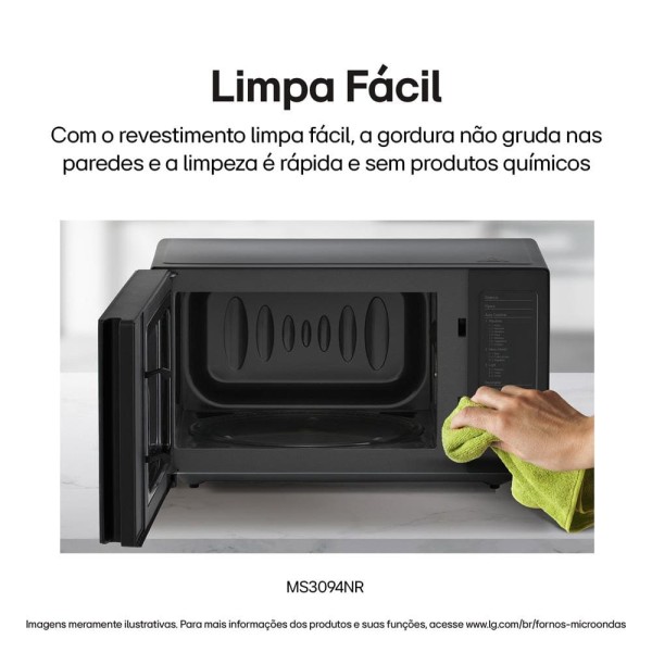 Encontraproduto.com.br - Micro-ondas LG NeoChef 30 litros 127V Espelhado Limpa Fácil MS3094NR