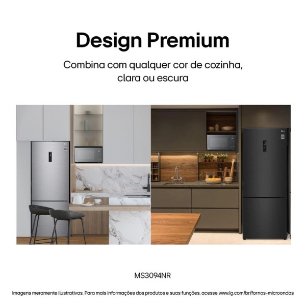 Encontraproduto.com.br - Micro-ondas LG NeoChef 30 litros 127V Espelhado Limpa Fácil MS3094NR