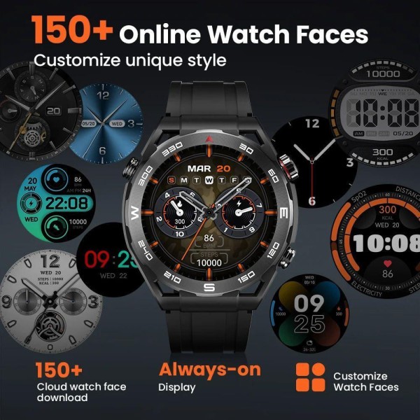 Encontraproduto.com.br - Relógio Inteligente Haylou R8 Display Amoled 1.43 Preto