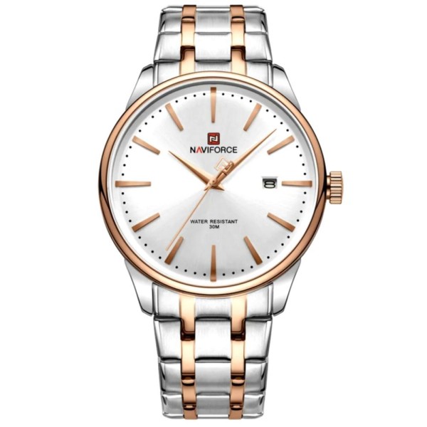 Encontraproduto.com.br - Relógio De Quartzo Masculino Pulseira De Aço Inoxidável Resistente à água Prata