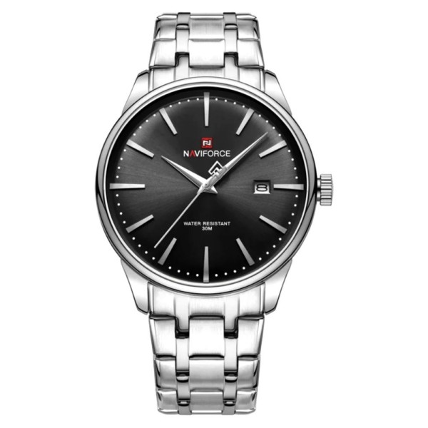 Encontraproduto.com.br - Relógio De Quartzo Masculino Pulseira De Aço Inoxidável Resistente à água Prata