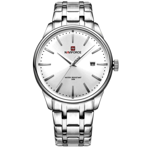 Encontraproduto.com.br - Relógio De Quartzo Masculino Pulseira De Aço Inoxidável Resistente à água Prata