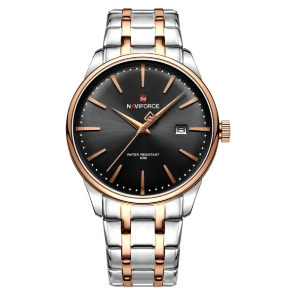 Encontraproduto.com.br - Relógio De Quartzo Masculino Pulseira De Aço Inoxidável Resistente à água Prata