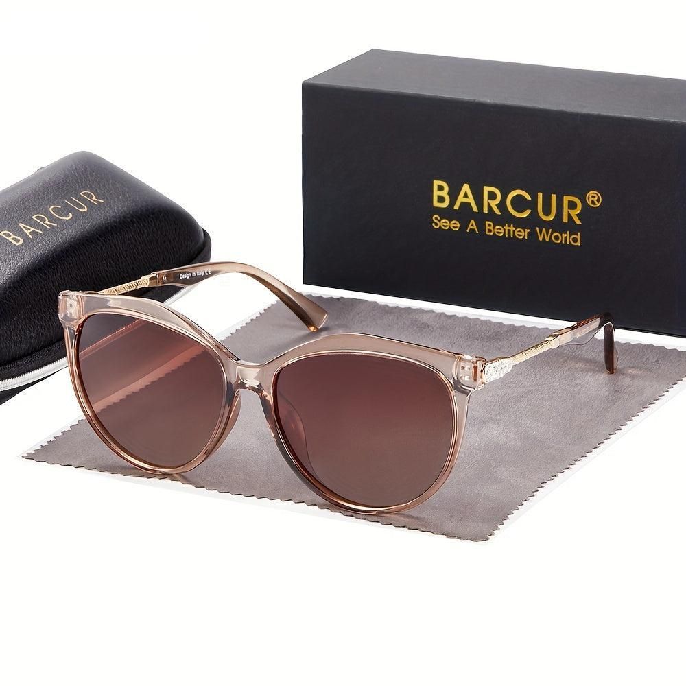 Encontraproduto.com.br - Óculos De Moda Barcur Polarizados Estilo Olho De Gato , Lentes Gradientes Gradiente De Chá Claro