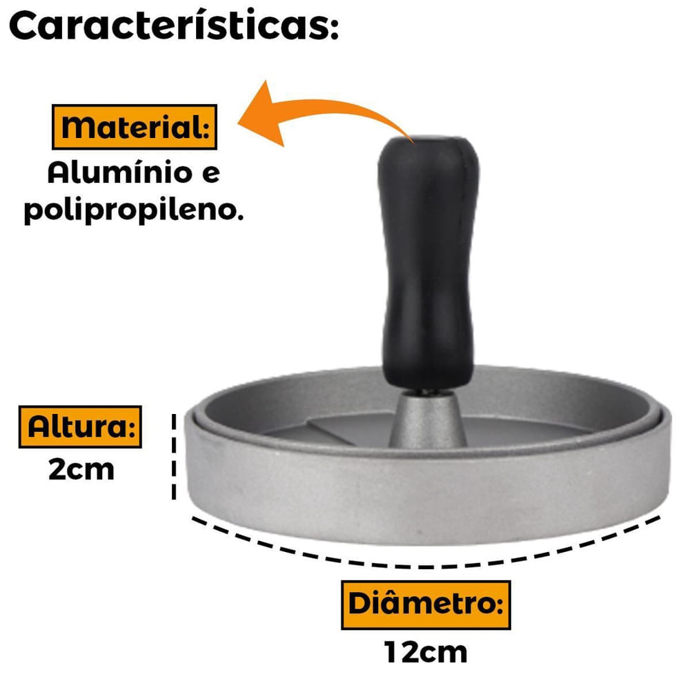Encontraproduto.com.br - Modelador Prensa Hamburguer Profissional Molde Forma Fazer