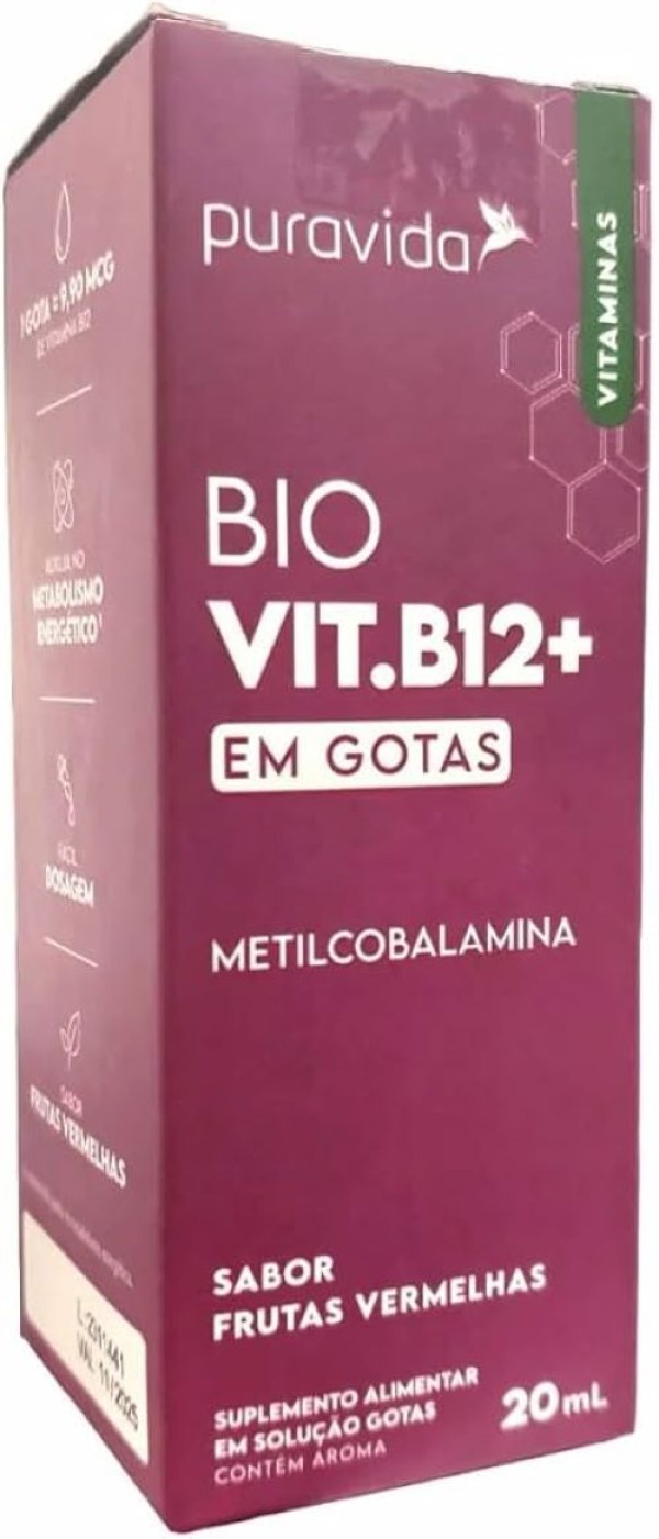 Encontraproduto.com.br - 2x Bio B12 - Metilcobalamina - 20ml - Pura Vida