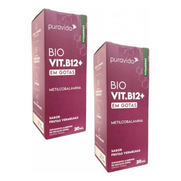 Encontraproduto.com.br - 2x Bio B12 - Metilcobalamina - 20ml - Pura Vida