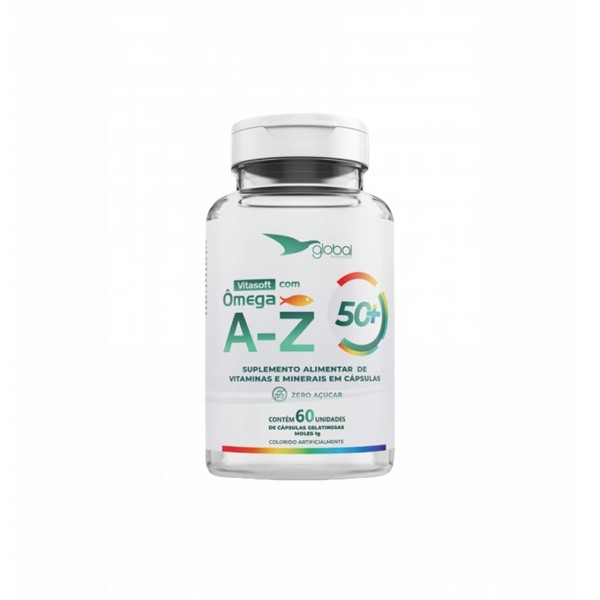 Encontraproduto.com.br - 3x Vitasoft A-Z + Ômega - Polivitamínico - Global Suplementos