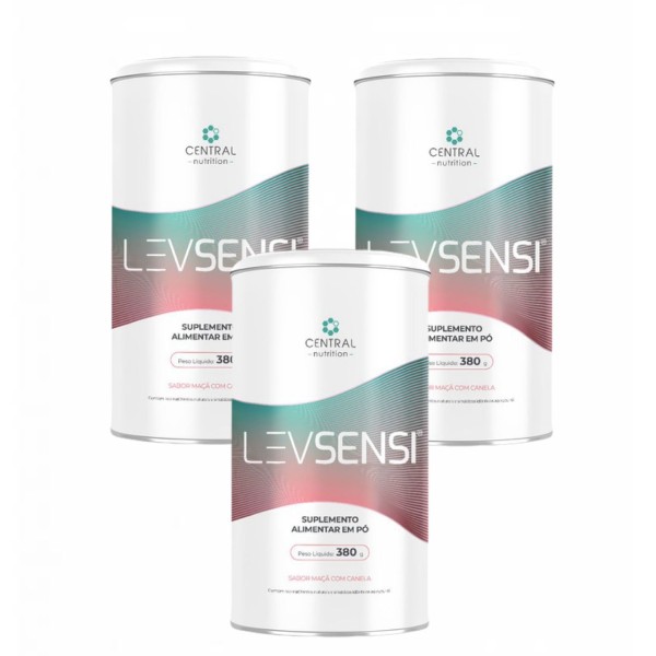 Encontraproduto.com.br - 3x LEVSENSI - Central Nutrition - 380g - Sabor Maçã com Canela
