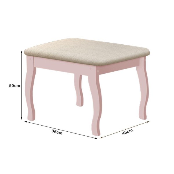 Encontraproduto.com.br - Penteadeira Camarim Com Espelho Banqueta Almofadada E Luzes Led Luna Rose