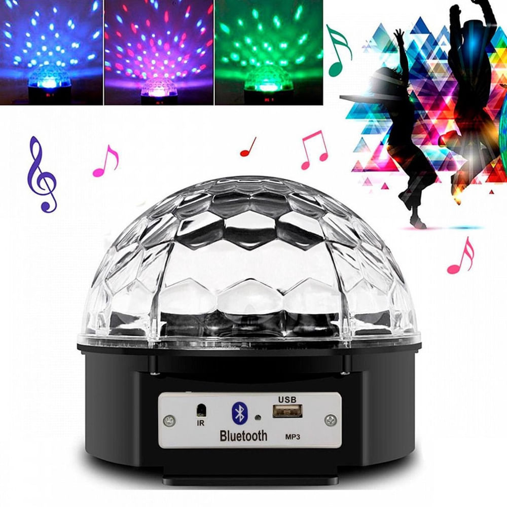Encontraproduto.com.br - Bola De Balada Festa Colorida Com Controle Giratória Led