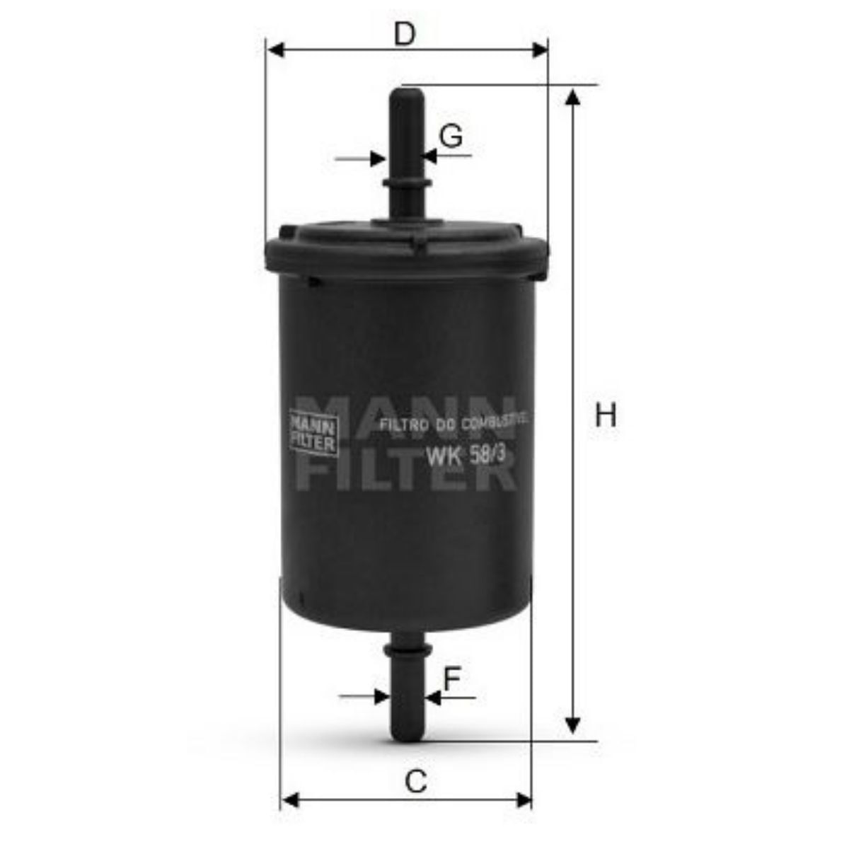 Encontraproduto.com.br - Filtro Combustível HB20 Livina Sentra Versa 2006 a 2020 MANN-FILTER WK58/3