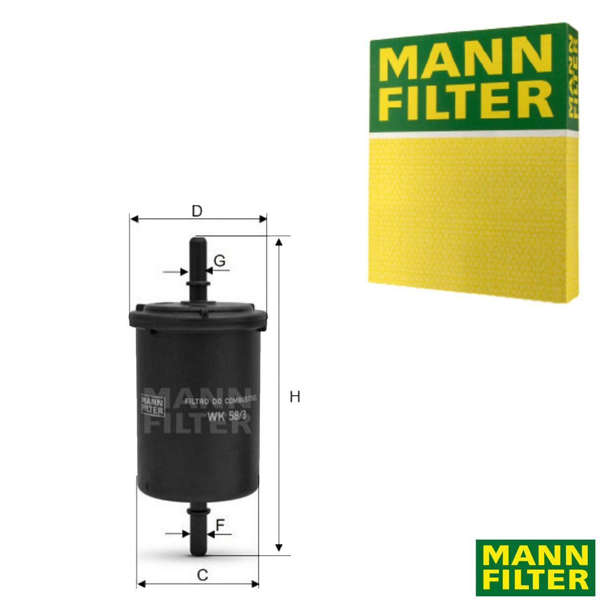 Encontraproduto.com.br - Filtro Combustível HB20 Livina Sentra Versa 2006 a 2020 MANN-FILTER WK58/3