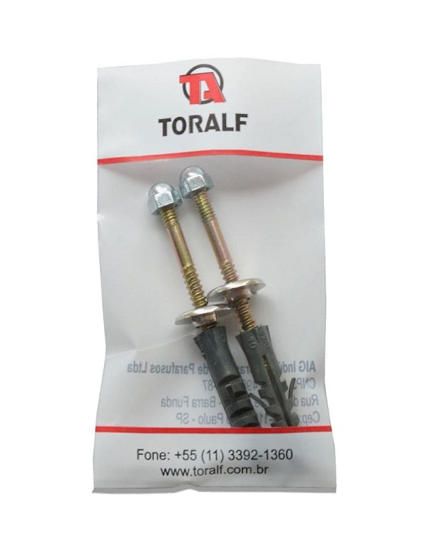 Encontraproduto.com.br - Parafuso de Fixação em Latão com Bucha 10 (2 Peças) para Bacia Ref. 1070 Toralf
