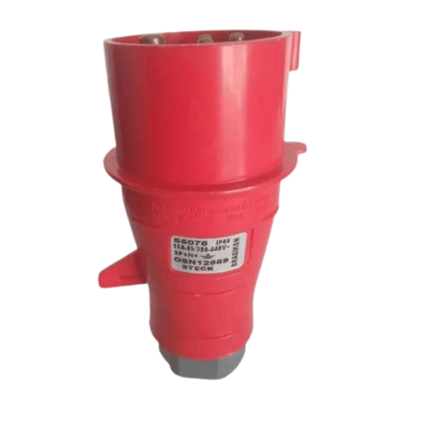 Plug 3 Pólos+T+N 16A-380/440V Vermelho 6H Brasikon S-5076 Steck