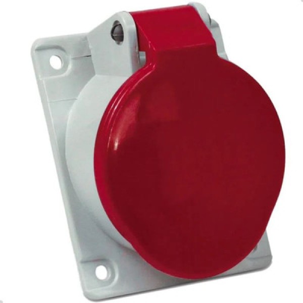 Encontraproduto.com.br - Tomada Industrial Embutir 3P+T 32A 380/440V 6H Vermelha IP44 REF. N4246 - Steck