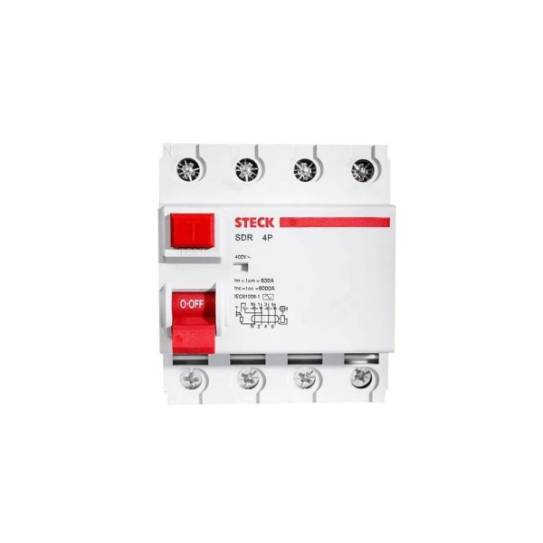 Encontraproduto.com.br - Interruptor Dr Fuga 4P 30Ma 100A Sdr4100/0.03 Steck