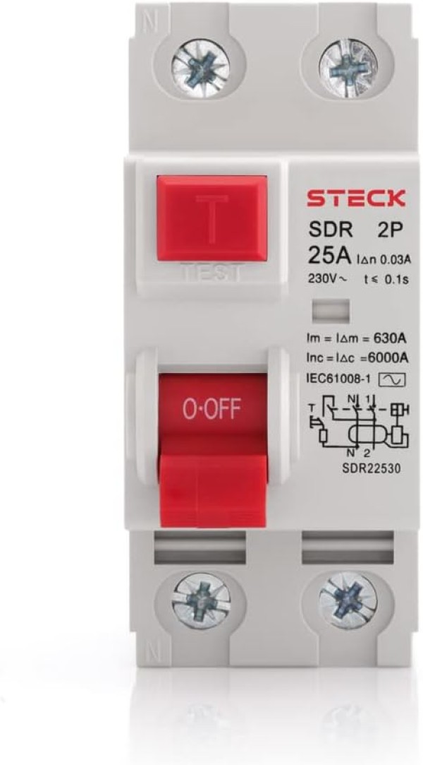 Encontraproduto.com.br - Interruptor Dr Fuga 2P 30Ma 25A Sdr22530 Steck