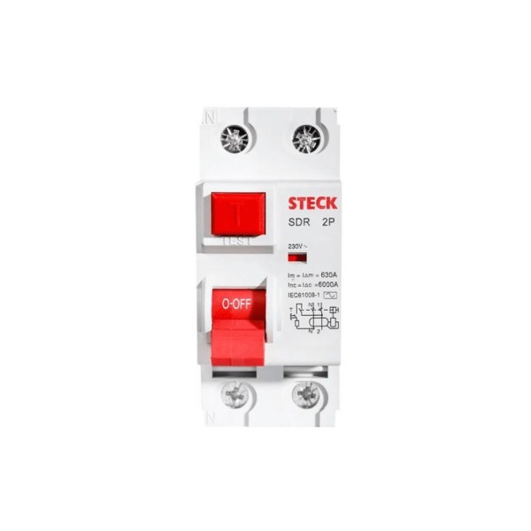 Encontraproduto.com.br - Interruptor DR Fuga 2P 30Ma 63A Steck