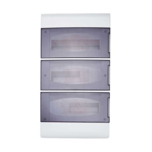 Centro De Sobrepor Pvc Para 36 Disjuntor Scs36 Preto Tampa Transparente Steck
