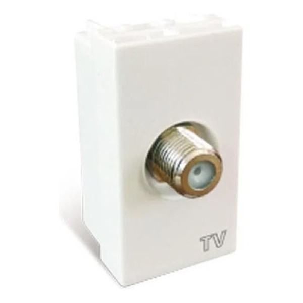 Encontraproduto.com.br - Módulo Tomada Antena Tv Cabo Coaxial Branco Stella Steck