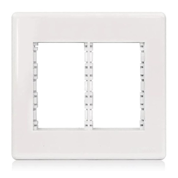 Placa 4X4 Para 3 Módulos + 3 Módulos Horizontal Com Suporte Branco Stella Steck