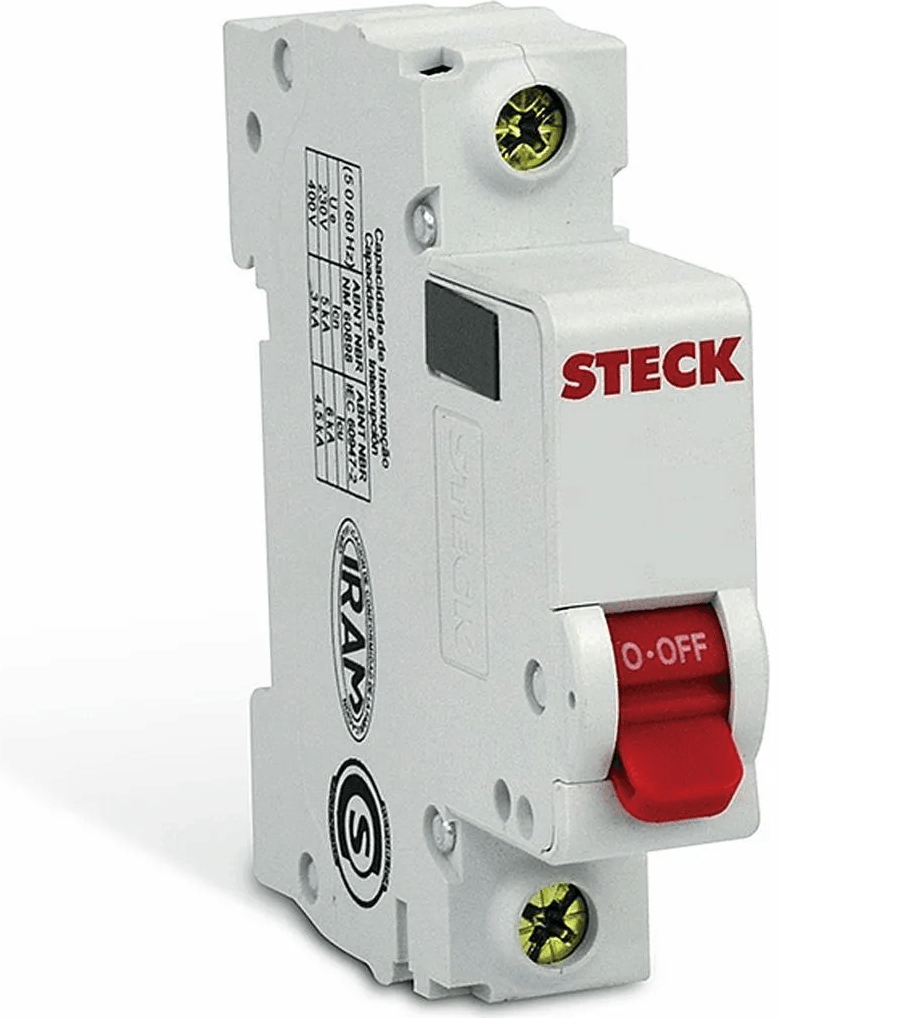 Disjuntor 1p 50a C 3ka Din Curva C Com Alavanca Articulada - Sdd61c50 - Steck