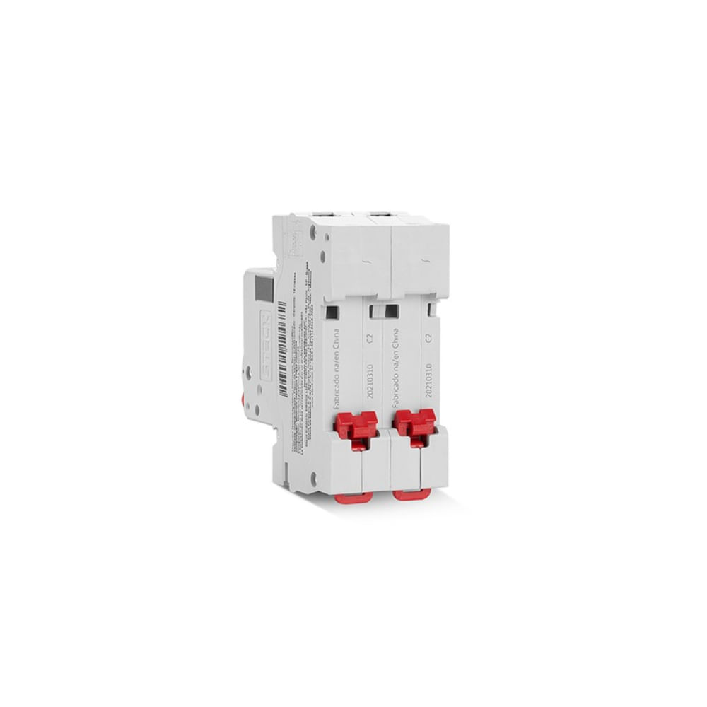 Encontraproduto.com.br - Disjuntor 2p 10a C 3ka Din Curva C Com Alavanca Articulada - Sdd62c10 - Steck
