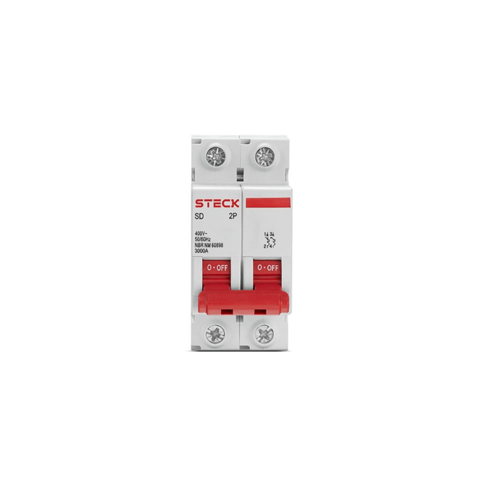 Encontraproduto.com.br - Disjuntor 2p 16a C 3ka Din Curva C Com Alavanca Articulada - Sdd62c16 - Steck