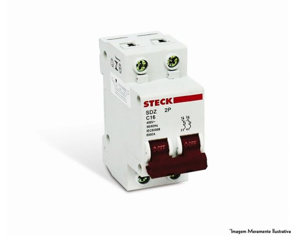 Encontraproduto.com.br - Disjuntor 2p 32a C 3ka Din Curva C Com Alavanca Articulada - Sdd62c32