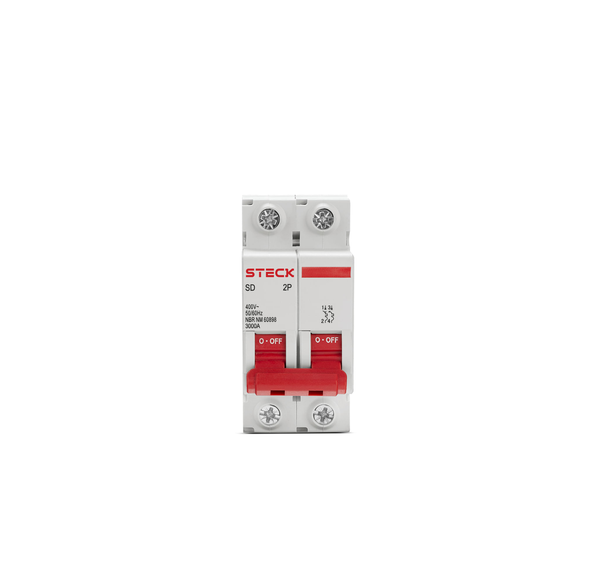 Encontraproduto.com.br - Disjuntor 2p 40a C 3ka Din Curva C Com Alavanca Articulada - Sdd62c40 - Steck