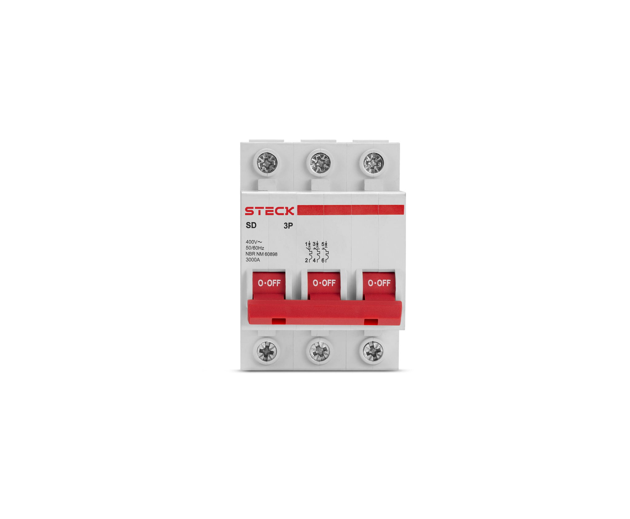 Encontraproduto.com.br - Disjuntor 3p 16a C 3ka Din Curva C Com Alavanca Articulada - Sdd63c16 - Steck