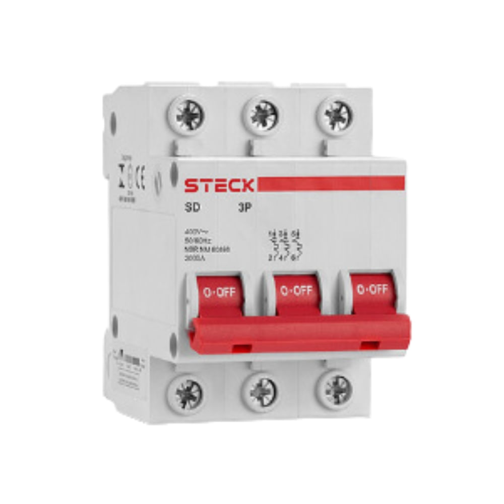 Encontraproduto.com.br - Disjuntor 3p 16a C 3ka Din Curva C Com Alavanca Articulada - Sdd63c16 - Steck