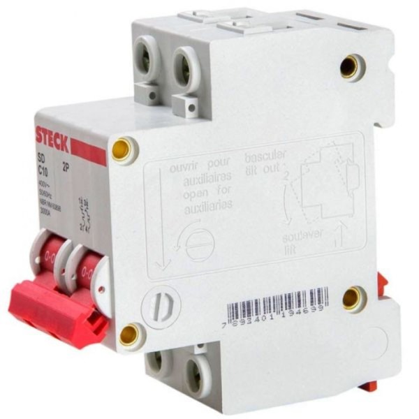 Encontraproduto.com.br - Disjuntor 2p 25a C 3ka Din Curva C Com Alavanca Articulada - Sdd62c25 - Steck