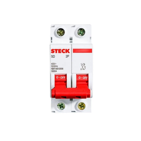 Encontraproduto.com.br - Disjuntor 2p 25a C 3ka Din Curva C Com Alavanca Articulada - Sdd62c25 - Steck
