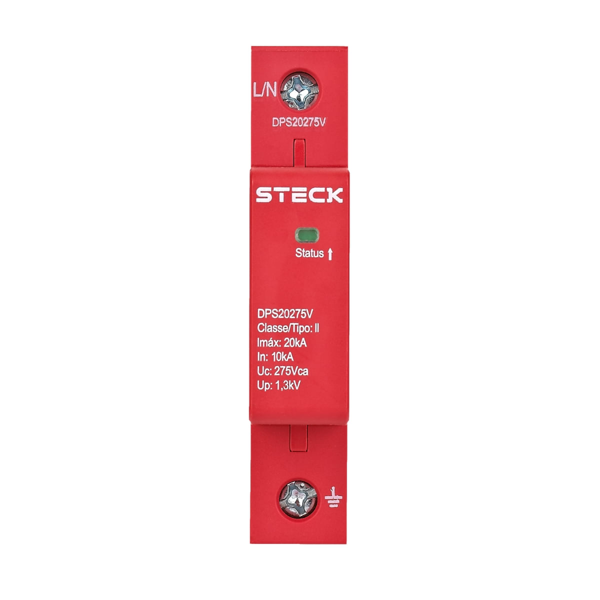 Encontraproduto.com.br - Protetor De Sobrecarga DPS 1P 20Ka 275V CL2 Com Cartucho Steck