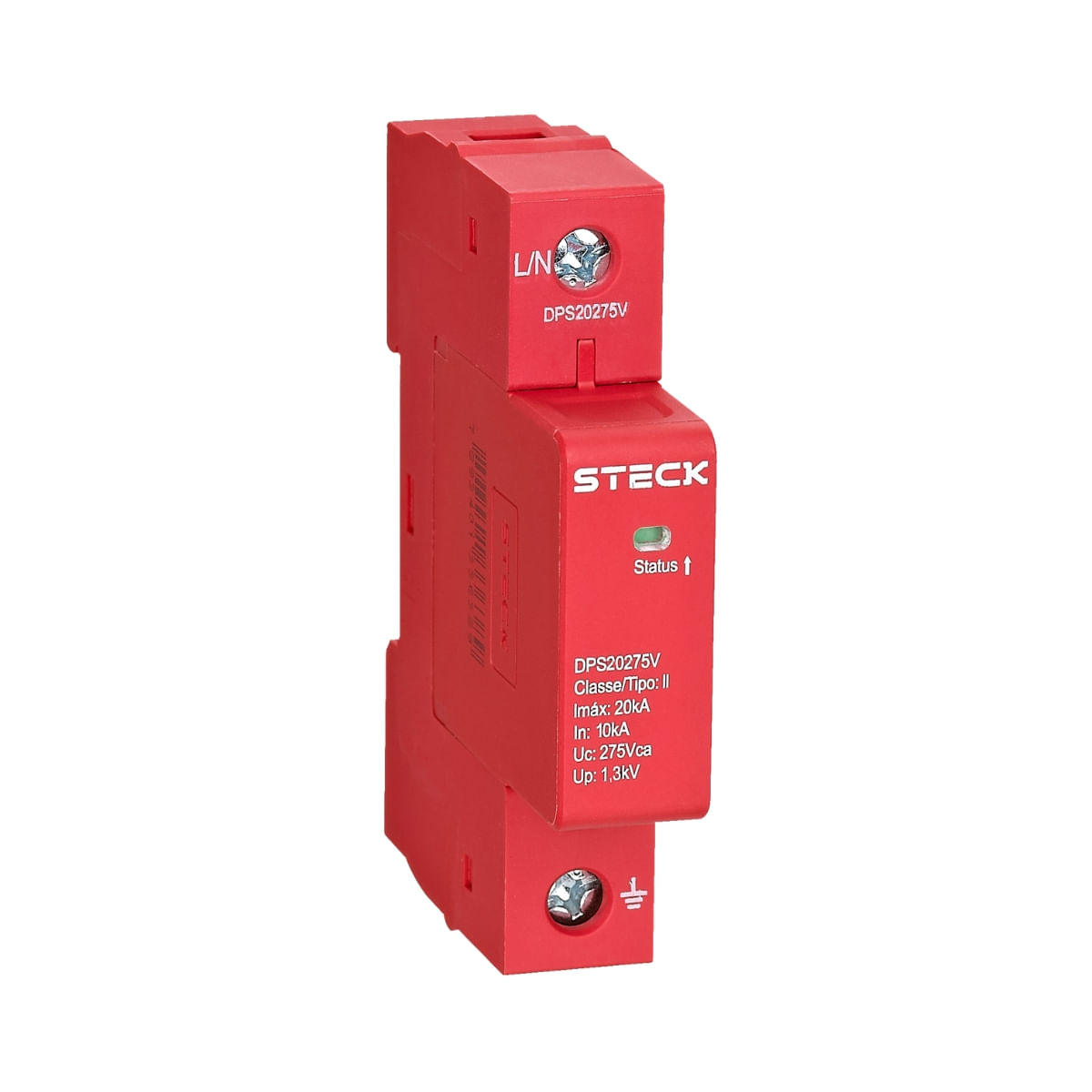 Encontraproduto.com.br - Protetor De Sobrecarga DPS 1P 20Ka 275V CL2 Com Cartucho Steck