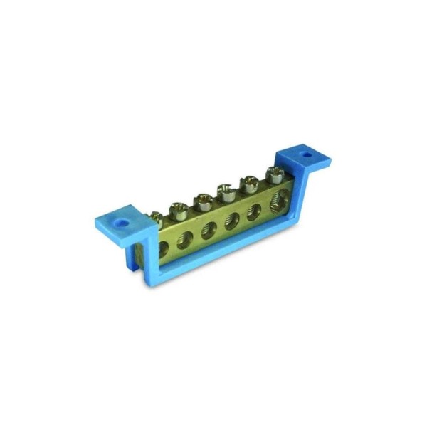 Encontraproduto.com.br - Barra Neutro Para 06 Parafusos Azul P/Scm5 Scv5 Sbn6 Steck