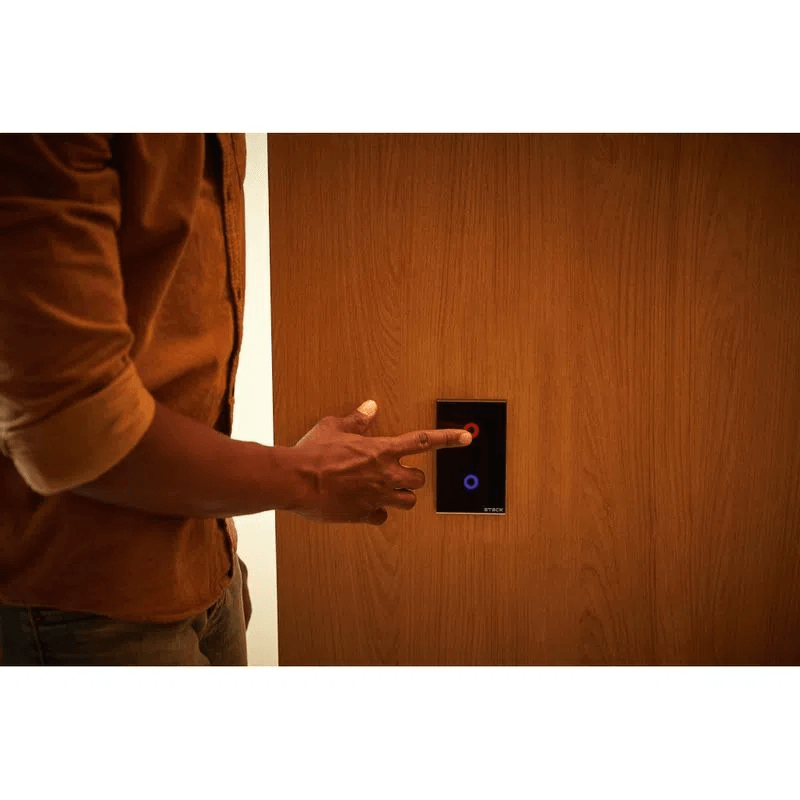 Encontraproduto.com.br - Conjunto Montado Interruptor 4x2 Touch Smart 2 Módulos Preto Smarteck Steck