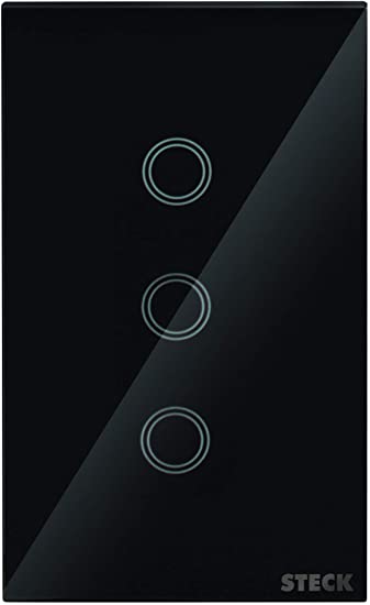 Encontraproduto.com.br - Interruptor Touch Wi-Fi Smarteck 4X2 3 Módulos Bivolt - Steck