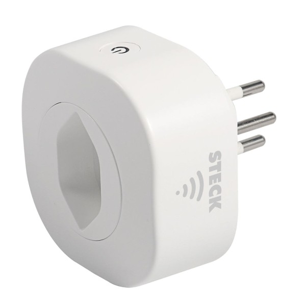 Encontraproduto.com.br - Tomada Inteligente 2P+T 10A Pb Branco Smarteck Steck