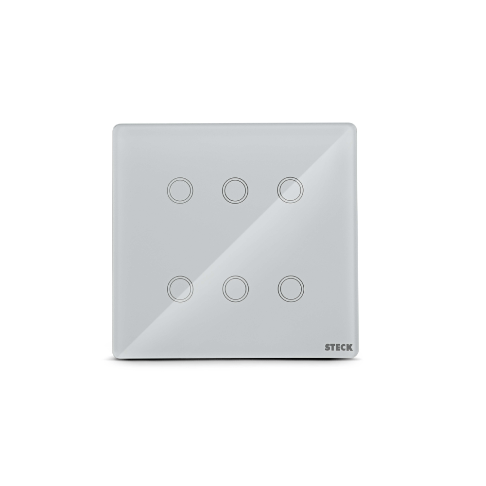 Encontraproduto.com.br - Interruptor Smarteck 4X4 6 Módulos Touch Branco REF. SMCI6BS2 - Steck