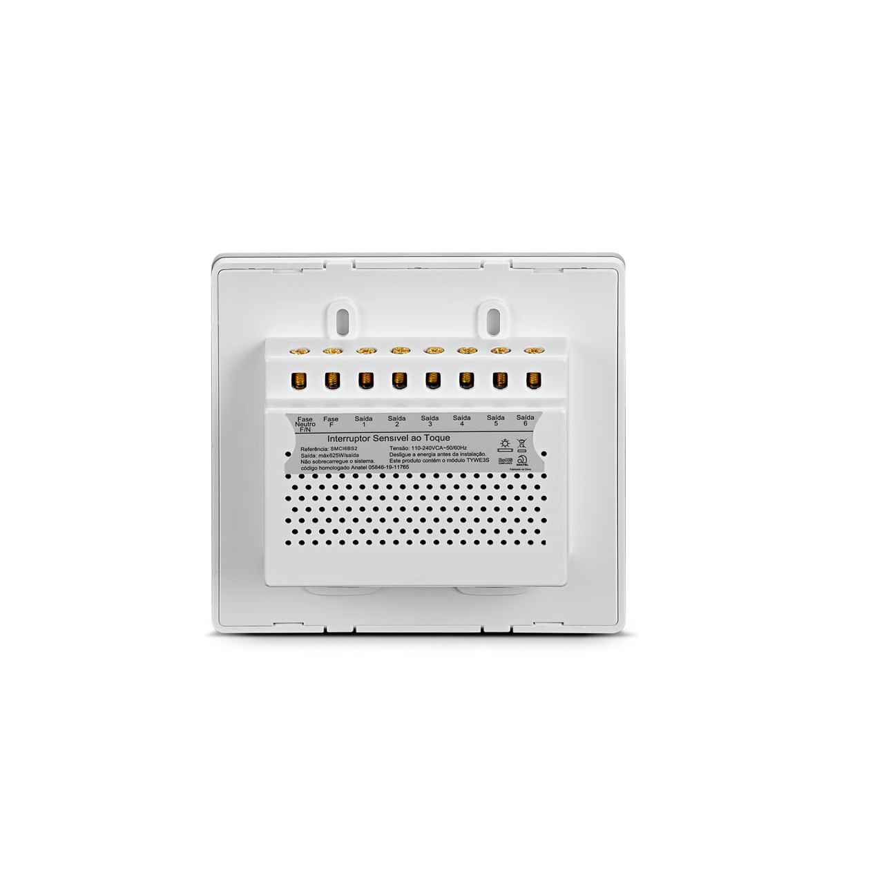 Encontraproduto.com.br - Interruptor Smarteck 4X4 6 Módulos Touch Branco REF. SMCI6BS2 - Steck