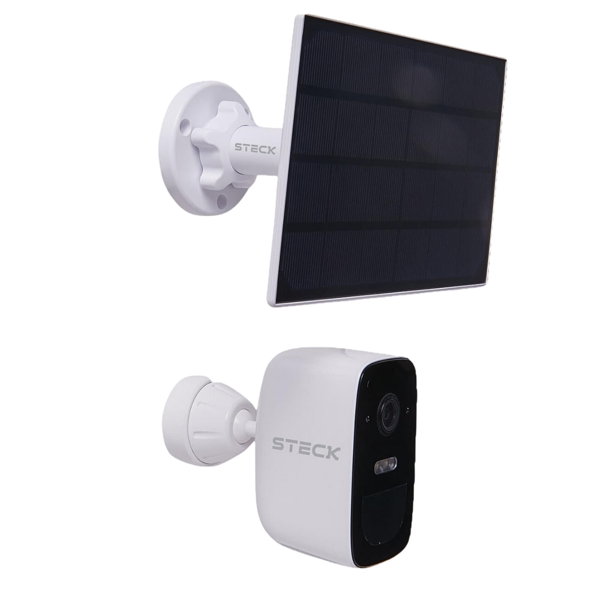 Encontraproduto.com.br - Câmera de Segurança Smart Wi-fi Externa Fixa Com Visão Noturna Com Bateria E Painel Solar Steck