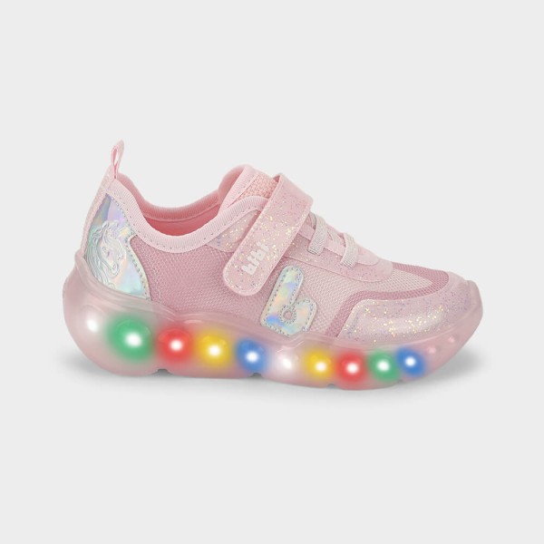 Tênis Infantil de Luz Bibi Roller Celebration 3.0 Rosa