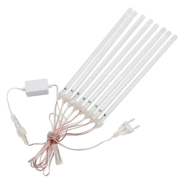 Encontraproduto.com.br - Pisca Cascata Chuva Gelo Meteoro 8 Tubos Bastão Natal 79cm 220v